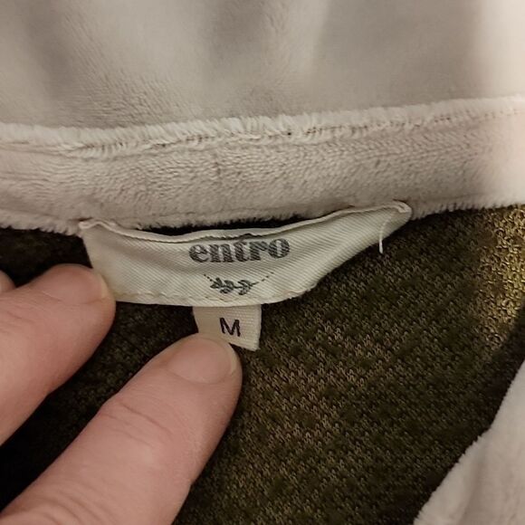 Entro pullover fleece olive green sweater Size M - Picture 8 of 11